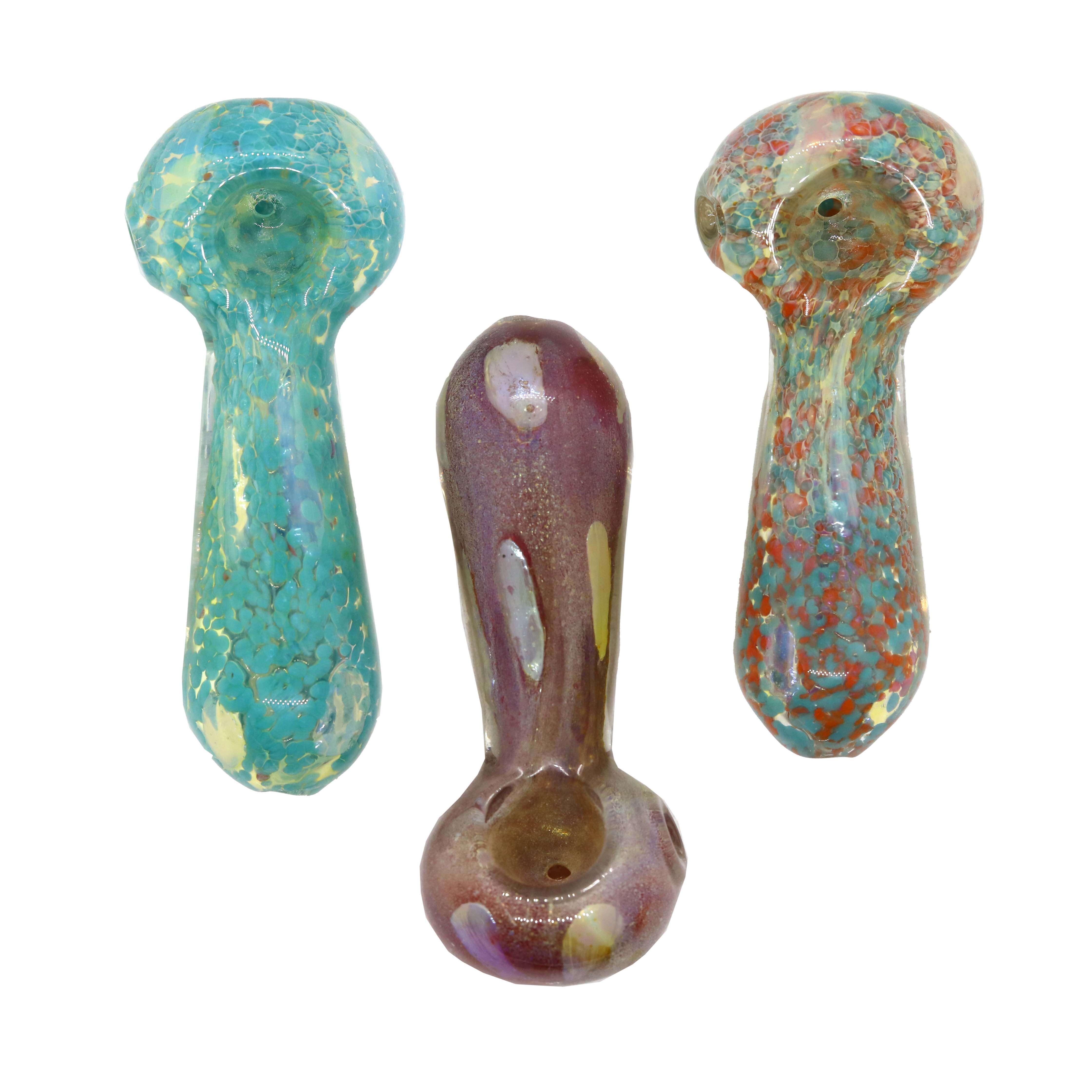 Gold Fumed Full Dotted Mini Handpipe (RSS-6) | 3 inch | Assorted Colors  - image 1 of 2